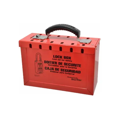 [498A] Master Lock Group Lock Box, 9 1/4x6x3 3/4 Steel Red