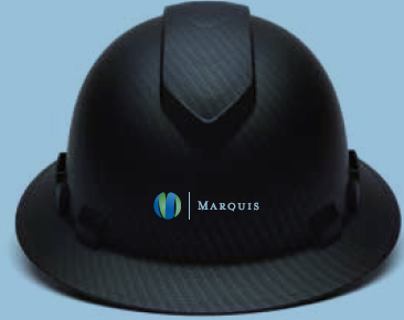 [HP54117-8132 Marquis] Marquis Art# 8132 Ridgeline Full Brim 4 Pt Ratchet Suspension - Black Graphite Pattern green & blue