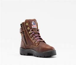 [892853-5] Steel Blue Ladie's Met Southern Cross Steel Toe Boot, Brown - 5