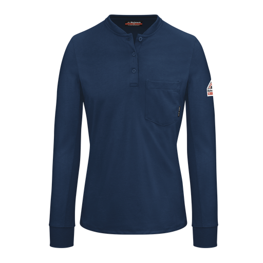 Bulwark Women's FR Long Sleeve Henley- Navy 