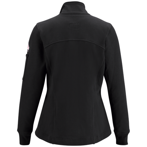 Bulwark Women's FR Full Zip Front Fleece Cotton/Spandex Blend Jacket - CAT 2, SEZ3BK