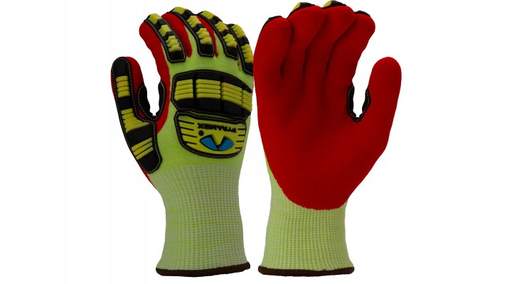GL612C- PAIR Gloves, Ntrl 13g HPPE Lnr A5Cut TPR w 10g Flc Lnr 