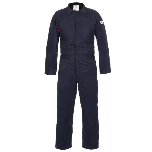 Coverall, FR, Westex® DH Coverall 6.5 oz, FR Coverall, Navy with Reflective Trim.