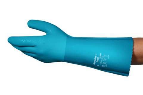 Glove, Medium weight PVC supported glove with fleece liner. Ansell glove
