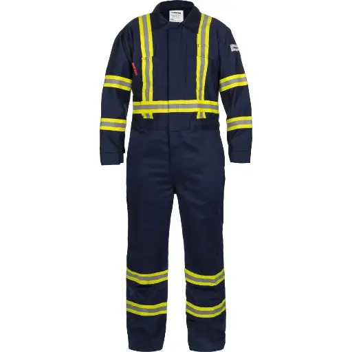 Coverall, FR Coverall with Reflective Tape, For protection against flame. 7 oz 