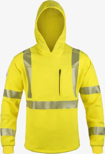Jacket, FR hoodie with hi-visibility options. NFPA 2112 and NFPA 70E compliant. CAT 3 protection. 