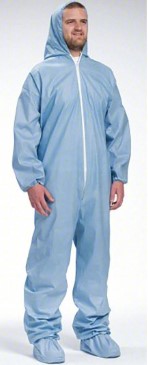 POSIWEAR, FR COVERALL, BLUE, HOOD, BOOTS, ELASTIC WRIST AND ANKLES, Blue, One Time Use, (25/CS).