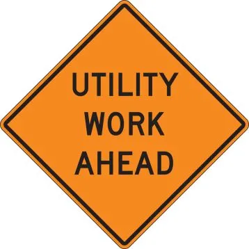 [RKS-36-UWA] Mesh Roll-Up Sign, Utility Work Ahead, 36"x36"