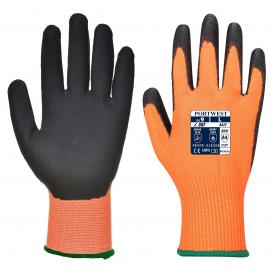 Cut D13 PU Viz-Tex Glove Cut A4,  ABRASION Level 6, PUNCTURE Level 3,  Orange/Black or Yellow/Black