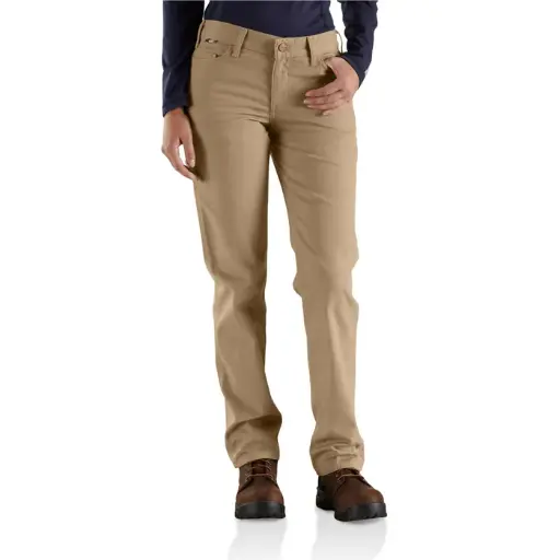 Carhartt Women's FR Canvas Golden Khaki Rugged Flex pant