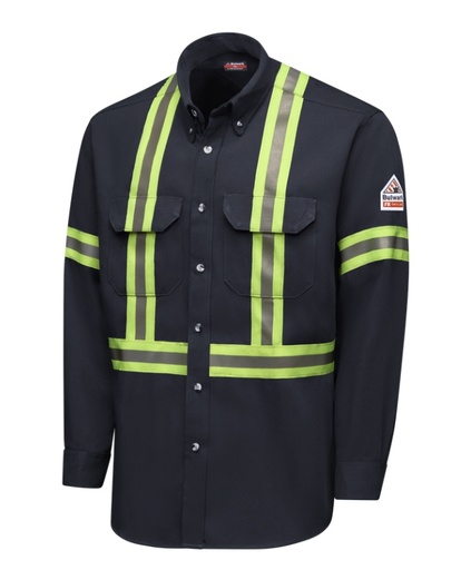 Mens FR Dress Uniform Shirt with Reflective Trim