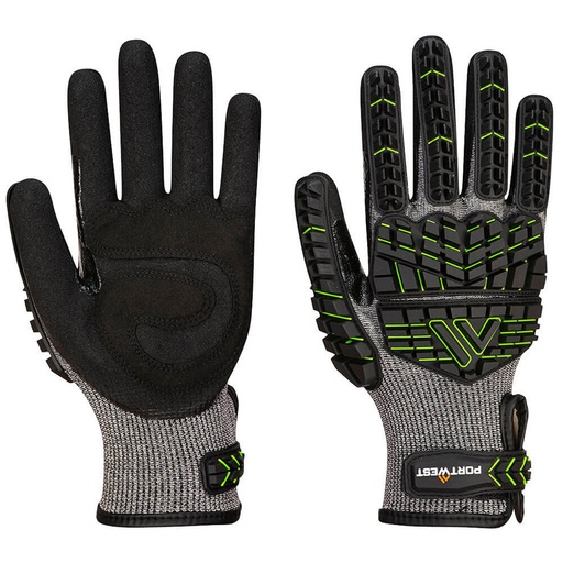 A755 - VHR15 Nitrile Foam Impact Glove A7 - Black/Green