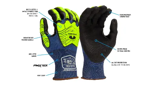 GL613CB Micro-Foam Nitrile Work Gloves - Level 1 Impact Resistant TPR Glove