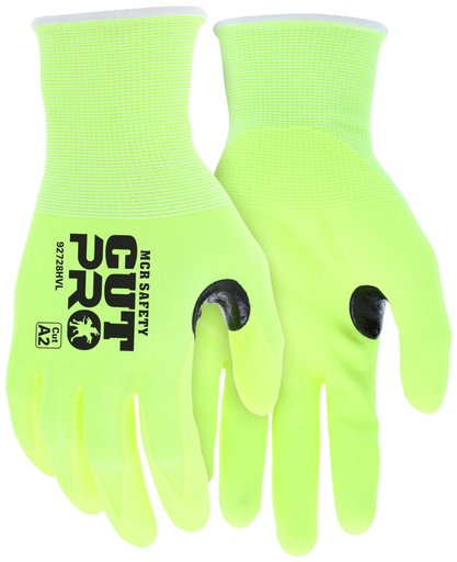 92728HV - MCR Safety CutPro® - 18 Gauge HyperMax® Shell - Hi Vis Cut Resistant Work Gloves
