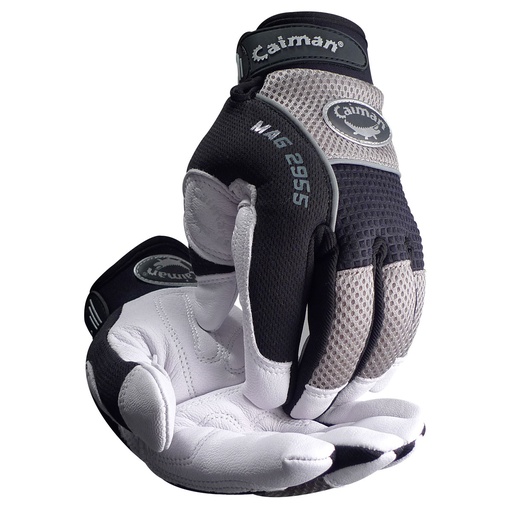 Caiman, Goat Grain Leather Palm Gloves - Grey