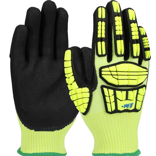 G-TEK IMPACT, 13G HI-VIS YELLOW W/ L2 TPR, BLACK NITRILE COATING, A6 IMPACT PROT - Hi-Vis Yellow - Variants
