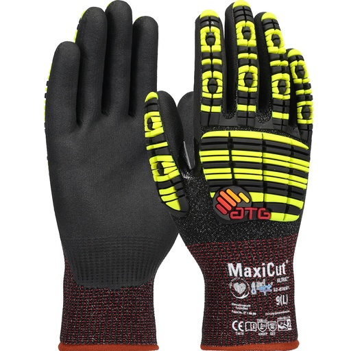 MaxiCut® Ultra™ Seamless Knit Engineered Yarn with Impact Protection and Premium Nitrile Coated MicroFoam Grip plus AD-APT™ Technology - Touchscreen Compatible Glove
